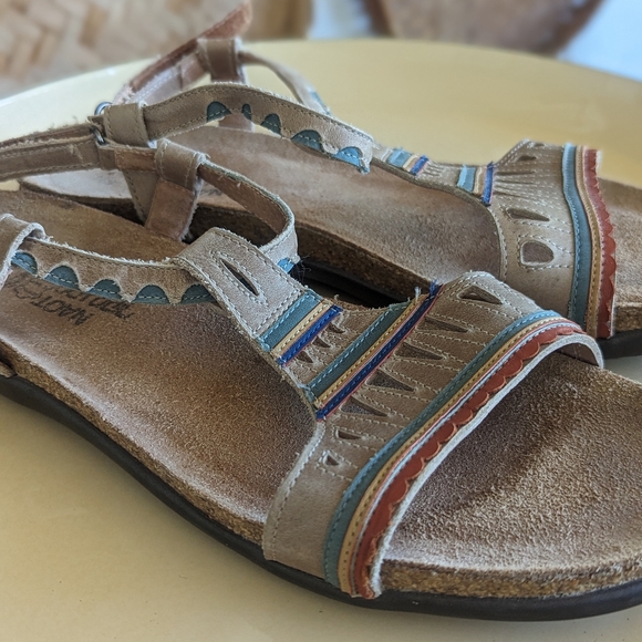 Naot 42 Odelia Bohemian Sandals Cork Comfort Shoes Adjustable Luxury - Picture 9 of 14